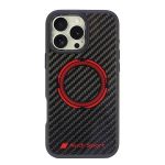 Other goods Audi  Audi Carbon Fiber Sport Red Circle MagSafe Case for iPhone 16 Pro Max 6.9" - Black 