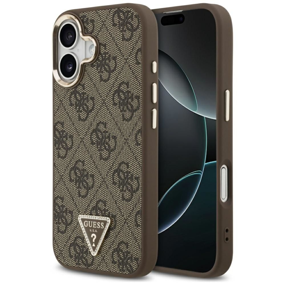 Muud kaubad Guess Guess 4G Triangle Logo MagSafe Case for iPhone 17 - Brown and Gold