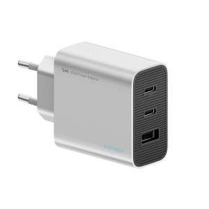Adaptrid Cuktech  Cuktech 65W GaN 2xUSB-C 1xUSB-A Wall Charger - Gray 