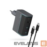Adapter Cuktech  Cuktech CUKAD1003EUG GaN 100W Wall Charger 2 x USB-C 1 x USB-A with USB-C Cable - Gray 