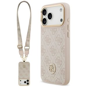 Muud kaubad Guess  Guess 4G Strass Logo & Big Strap Metal Buttons MagSafe Case for iPhone 17 Pro Max - Pink 