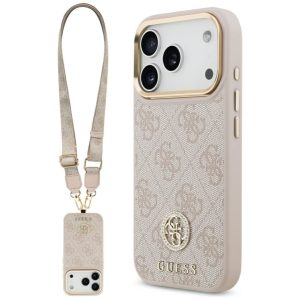 Muud kaubad Guess  Guess 4G Strass Logo & Big Strap Metal Buttons MagSafe Case for iPhone 17 Pro - Pink 