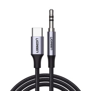 Kabelis Ugreen  Ugreen AUX stereo audio cable 3.5 mm mini jack - USB Type C for tablet phone 1m black (CM450 20192) Black
