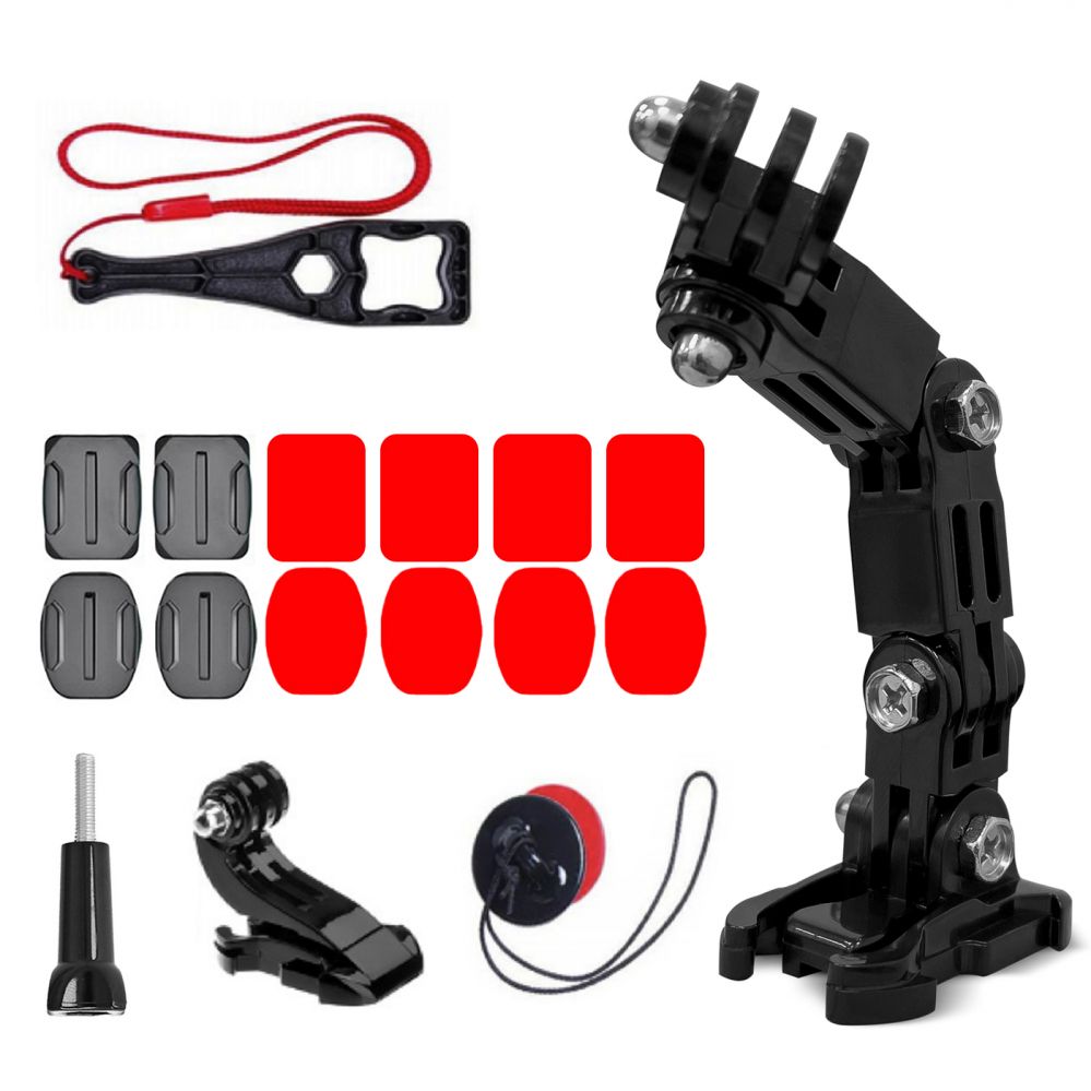 Other Hurtel GoPro set of helmet mounting accessories for GoPro, DJI, Insta360, SJCam, Eken sports cameras (GoPro Cycling Helmet Chin Holder)