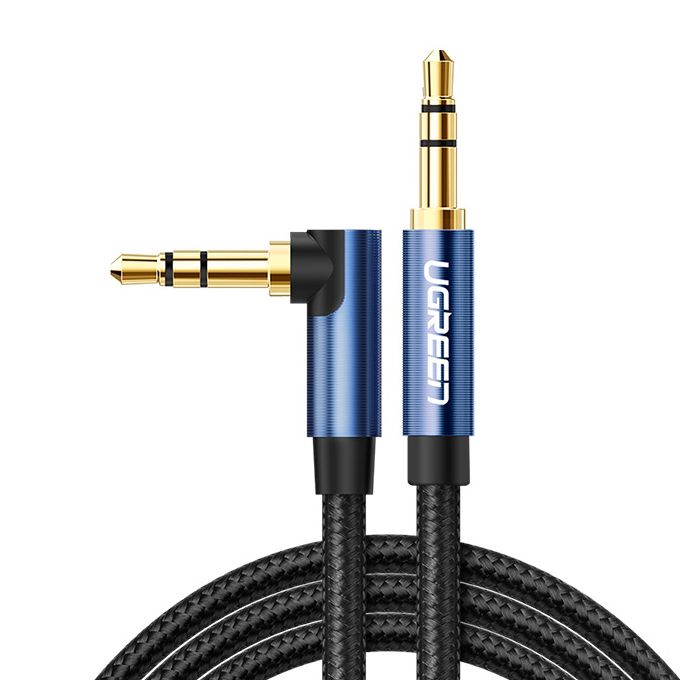 Кабель Ugreen Ugreen angled AUX cable 2 x mini jack 3.5 mm 1m blue (AV112)