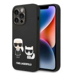 Nugarėlės dėklai Karl Lagerfeld  Karl Lagerfeld KLHMP14XSSKCK iPhone 14 Pro Max 6.7 "hardcase black / black Liquid Silicone Karl & Choupette Magsafe 