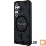 Muu telefoni lisavarustus Guess  Guess 4G Collection Leather Metal Logo MagSafe Case for Samsung Galaxy S24 - Black 