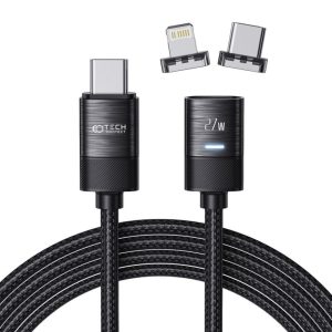 Kabelis Tech-Protect  Tech-Protect UltraBoost magnetic 2in1 cable USB-C - Lightning / USB-C PD 27W 3A 2m - black 