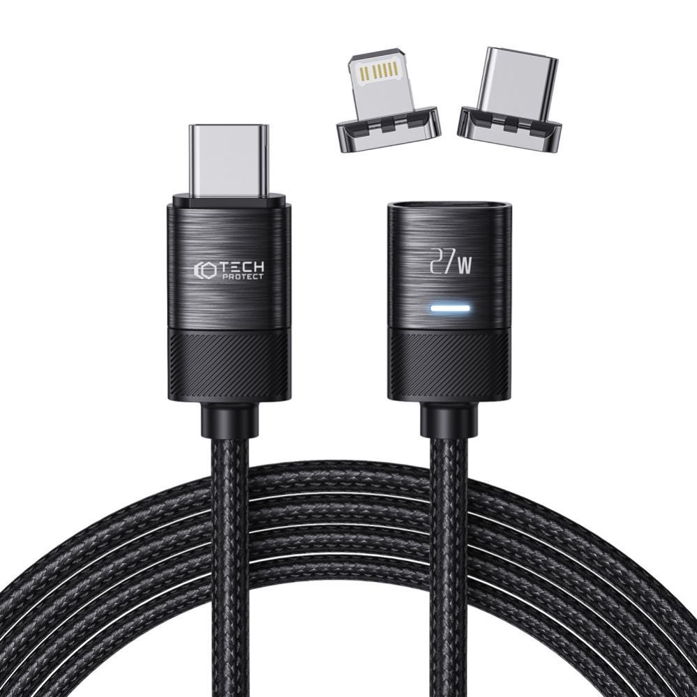 Кабель Tech-Protect Tech-Protect UltraBoost magnetic 2in1 cable USB-C - Lightning / USB-C PD 27W 3A 2m - black