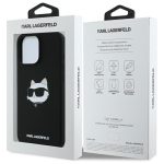Back panel cover Karl Lagerfeld  Karl Lagerfeld Silicone Choupette Head Print MagSafe iPhone 16 Pro Case - Black 