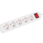 Serverid Lanberg  Cable Power Strip, 5X French Outlets with Switch, Quality-Grade Copper, 3 m | PS1-05E-0300-W 