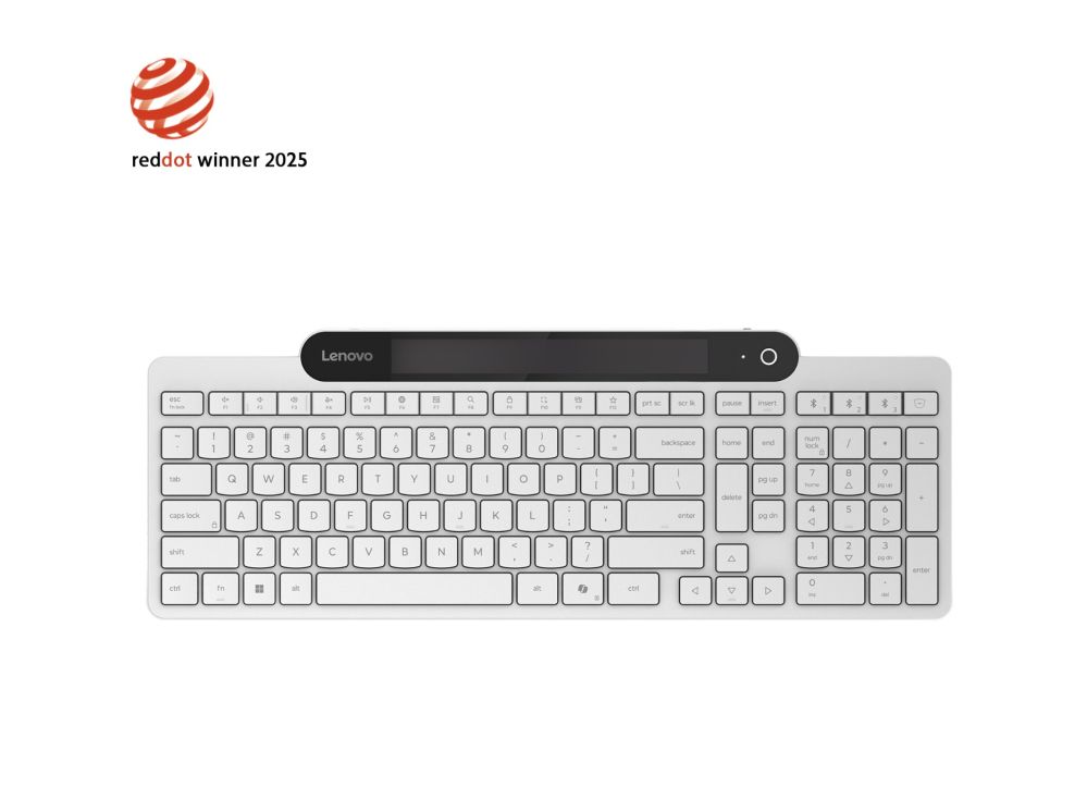 Arvuti klaviatuur Lenovo 800 Self-Charging Bluetooth Keyboard-US English | Keyboard | Bluetooth | US English | White