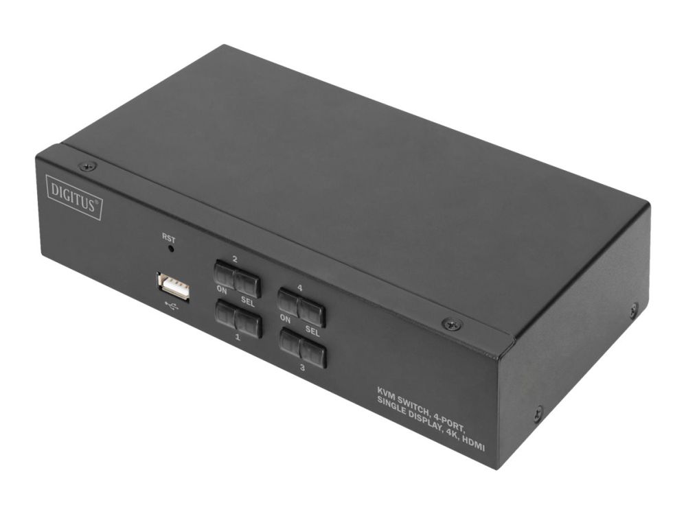 Serveris – kiti priedai Digitus KVM Switch, 4 Port, Single Display, 4K, HDMI | DS-12880