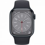 Viedpulksteni Apple  Watch Series 8 GPS 41mm Midnight Aluminium Case with Midnight Sport Band - Regular Midnight Aluminium