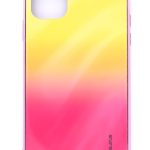 Nugarėlės dėklai Evelatus Apple iPhone 11 Water Ripple Full Color Electroplating Tempered Glass Gradient Yellow-Pink