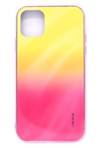 Nugarėlės dėklai Evelatus Apple iPhone 11 Water Ripple Full Color Electroplating Tempered Glass Gradient Yellow-Pink