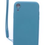 Tagakaaned Evelatus Apple iPhone XR Soft Touch Silicone Case with Strap Blue