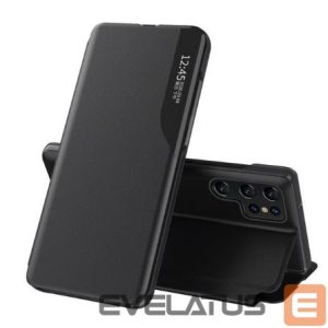 Kaaned - kaaned Eco Samsung Galaxy S23 Ultra with flip stand Leather View Case Black