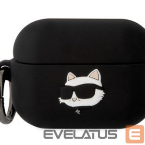 Headphone case Karl Lagerfeld Apple Airpods 3 Logo NFT Choupette Head Silicone Case Black