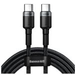 Kabelis Baseus  Cafule nylon cable USB Type C Power Delivery 2.0 100W 20V 5A 2m gray (CATKLF-ALG1) Black
