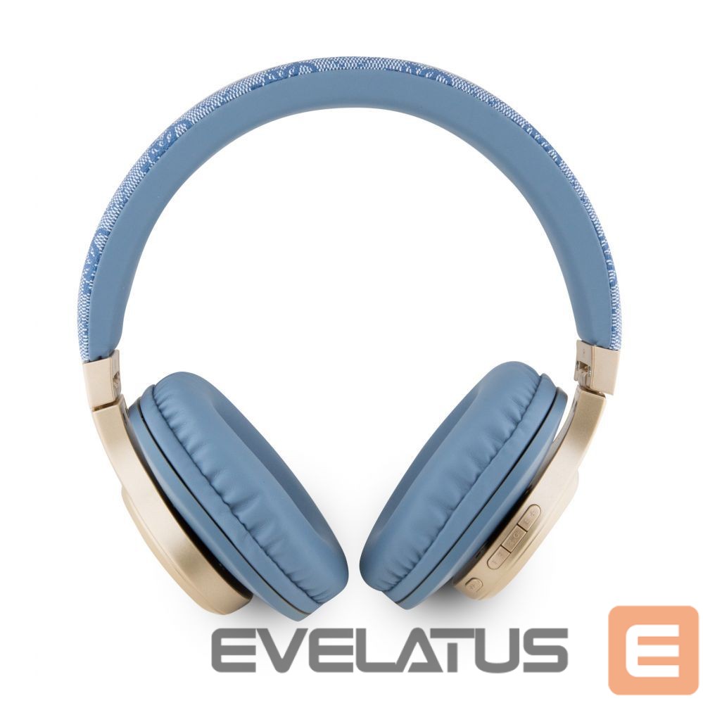 Беспроводные наушники Guess PU Leather 4G Script Logo BT5.3 Stereo Headphone Blue