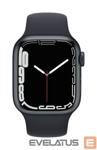 Viedpulksteni Apple  Watch Series 7 GPS, 41mm Midnight Aluminium Case with Sport Band - Regular Midnight