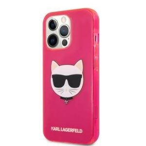 Nugarėlės dėklai Karl Lagerfeld Apple iPhone 13 Pro Max Choupette Head Case Pink