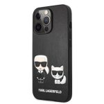 Back panel cover Karl Lagerfeld  iPhone 13 Pro Max Karl & Choupette PU Leather Case Black