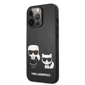 Nugarėlės dėklai Karl Lagerfeld  iPhone 13 Pro Max Karl & Choupette PU Leather Case Black