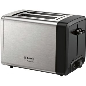 Röster Bosch  DesignLine Toaster TAT4P420 Power 970 W, Number of slots 2, Housing material Stainless Steel, Stainless steel/Black 