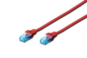 Üleminek Digitus  CAT 5e U-UTP Patch cord, PVC AWG 26/7, Modular RJ45 (8/8) plug, 0.5 m, Red 