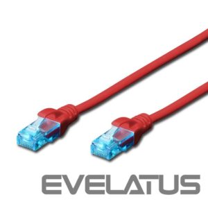 Converter Digitus  CAT 5e U-UTP Patch cord, PVC AWG 26/7, Modular RJ45 (8/8) plug, 0.5 m, Red 