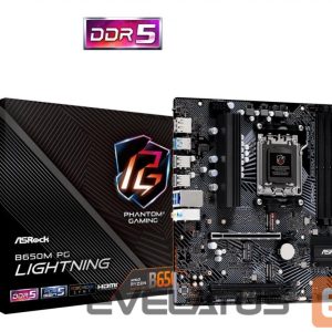 AMD protsessori emaplaat Asrock  Mainboard||AMD B650|SAM5|Micro-ATX|Memory DDR5|Memory slots 4|1xPCI-Express 3.0 16x|1xPCI-Express 4.0 16x|3xM.2|1xHDMI|1xDisplayPort|4xUSB 2.0|3xUSB 3.2|1xUSB-C|1xRJ45|3xAudio port|B650MPGLIGHTNING 