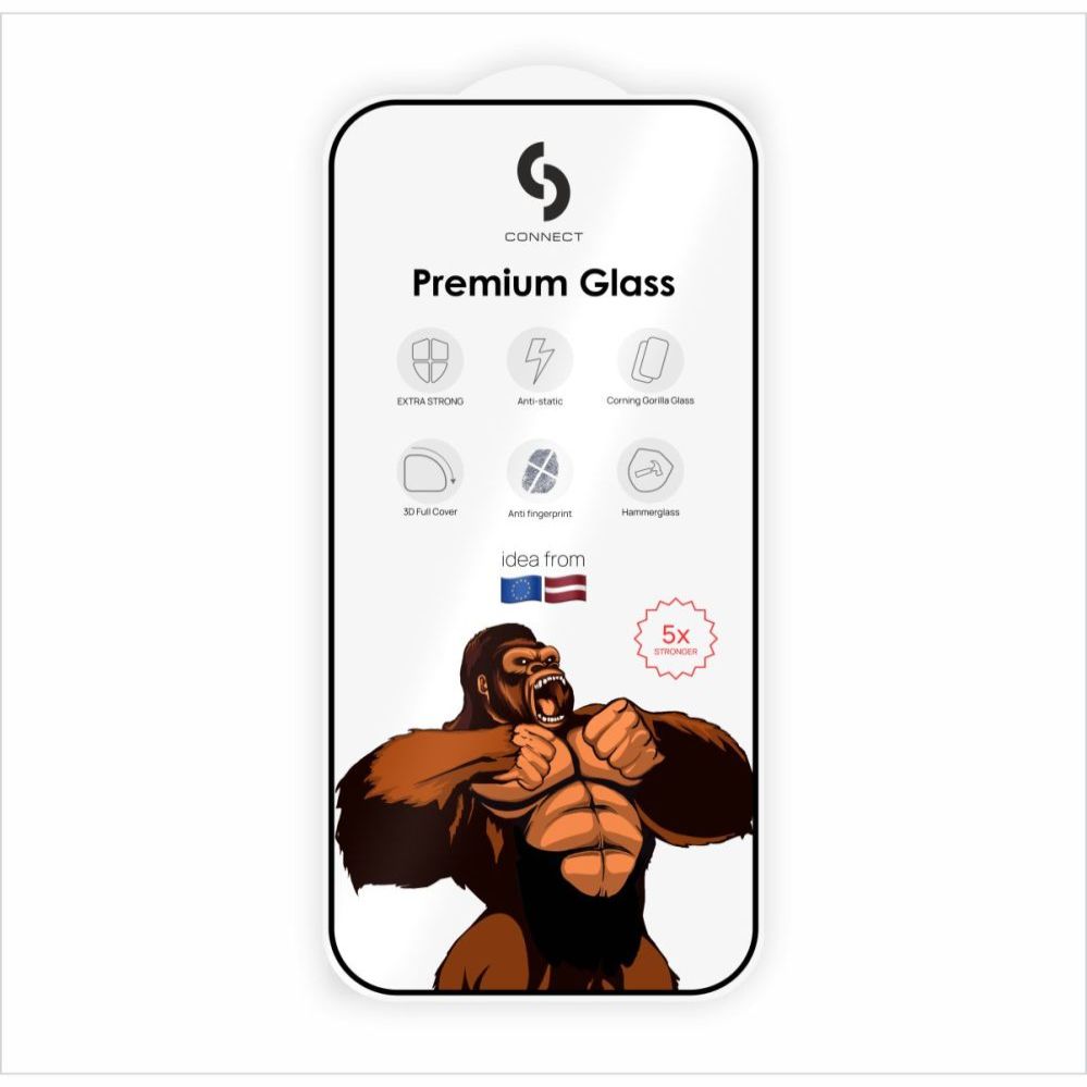 Protective glass Connect Samsung Galaxy S26 Ultra Corning Gorilla Glass Anti-Static 3D Full Cover 5X Stronger Black