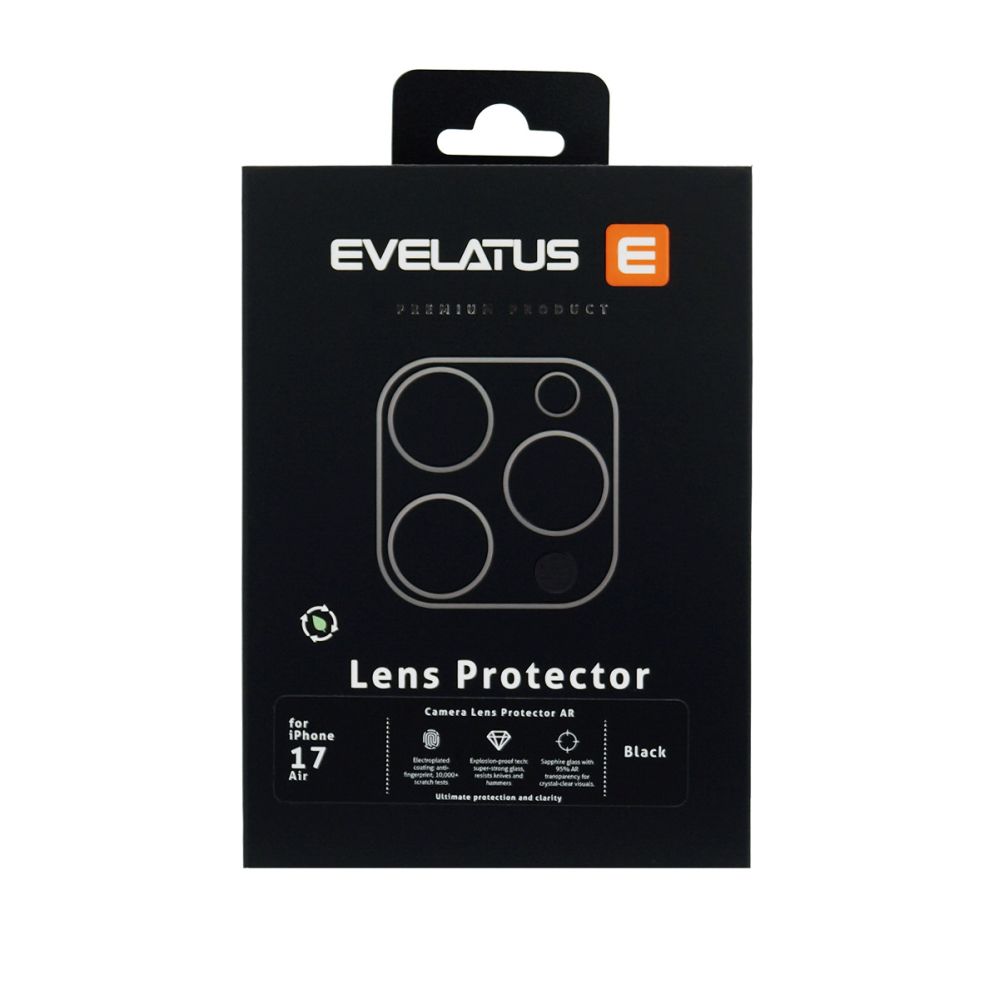 Protective glass Evelatus Apple iPhone 17 Air Full body camera lens protection premium Black