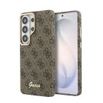 Чехол универсальная книжка Guess Samsung Galaxy S26 Ultra PU 4G Script Metal Logo With MagSafe Case Brown