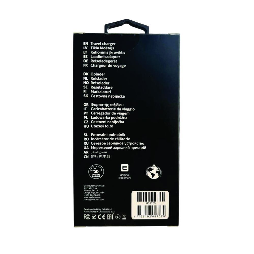 Adaptrid Evelatus 45W Max Fast Charger EU USB-C1/USB-C1/USB-A - RCE-4501ACCL White