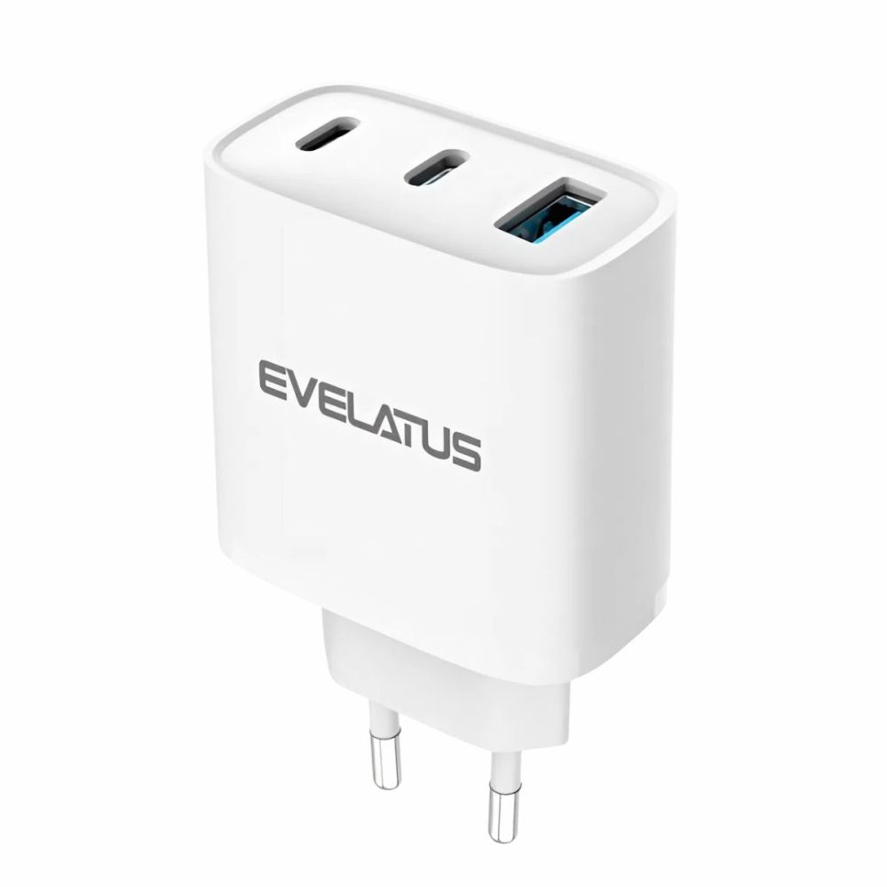 Adaptrid Evelatus 45W Max Fast Charger EU USB-C1/USB-C1/USB-A - RCE-4501ACCL White