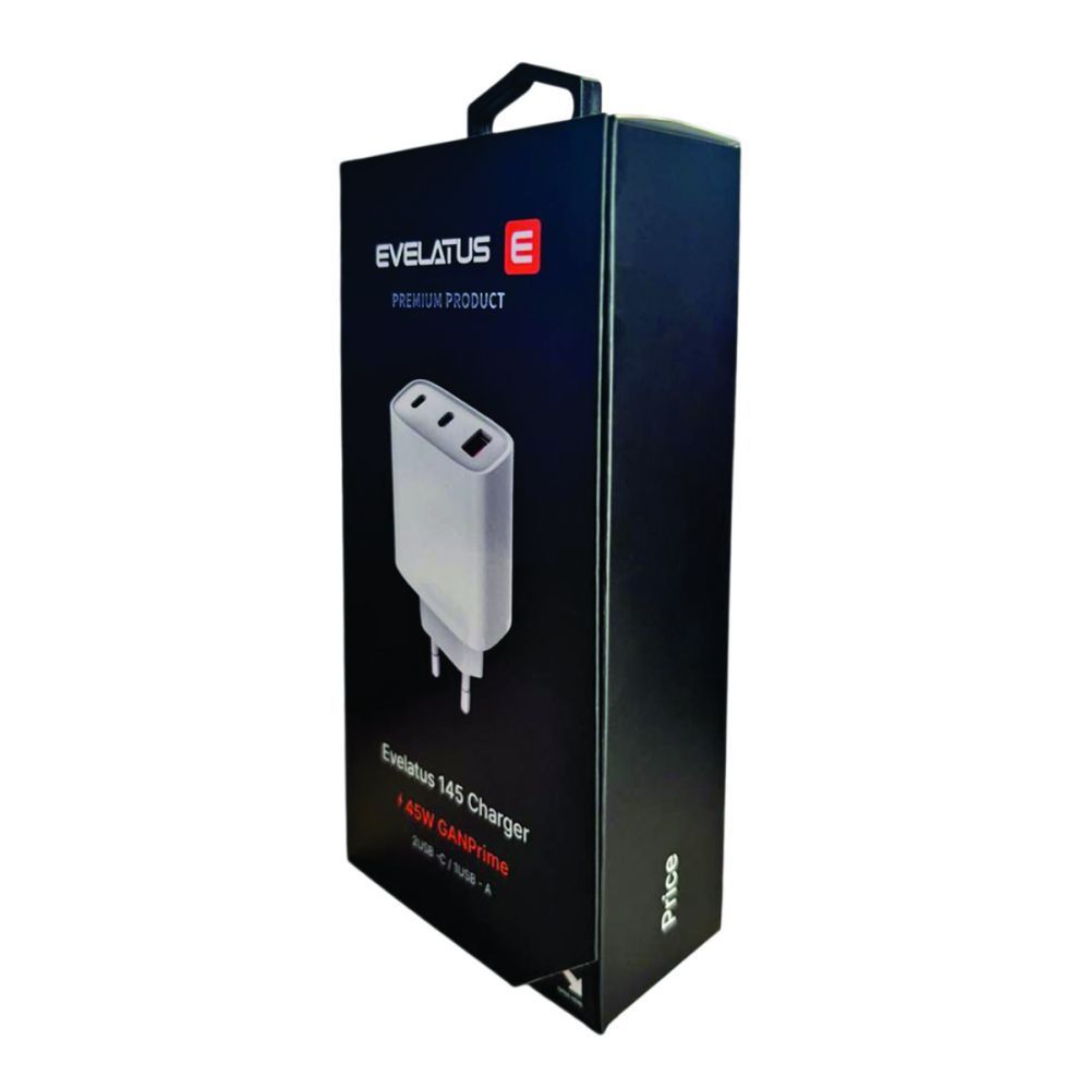 Adaptrid Evelatus 45W Max Fast Charger EU USB-C1/USB-C1/USB-A - RCE-4501ACCL White
