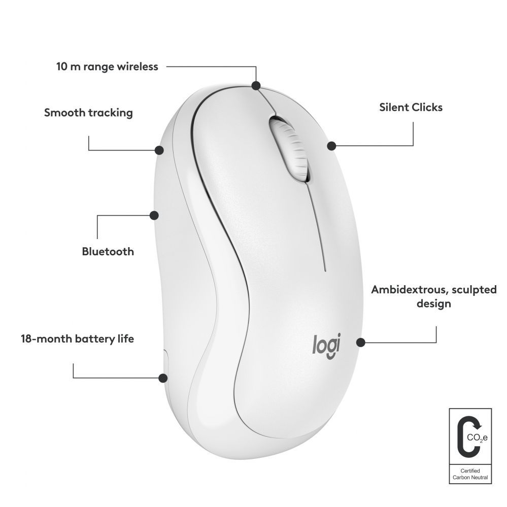 Аксессуары для компьютерной техники Logitech LOGI M240 Silent Bluetooth Mouse - WHITE
