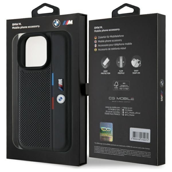 Other Phone Accessory BMW BMW M Perforated Tricolor Detail Line iPhone 16 Pro Max Case - Black