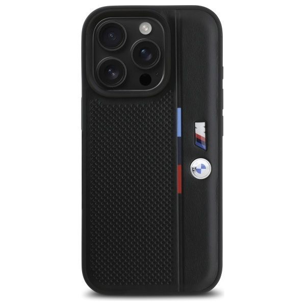 Other Phone Accessory BMW BMW M Perforated Tricolor Detail Line iPhone 16 Pro Max Case - Black