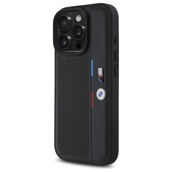 Other Phone Accessory BMW BMW M Perforated Tricolor Detail Line iPhone 16 Pro Max Case - Black