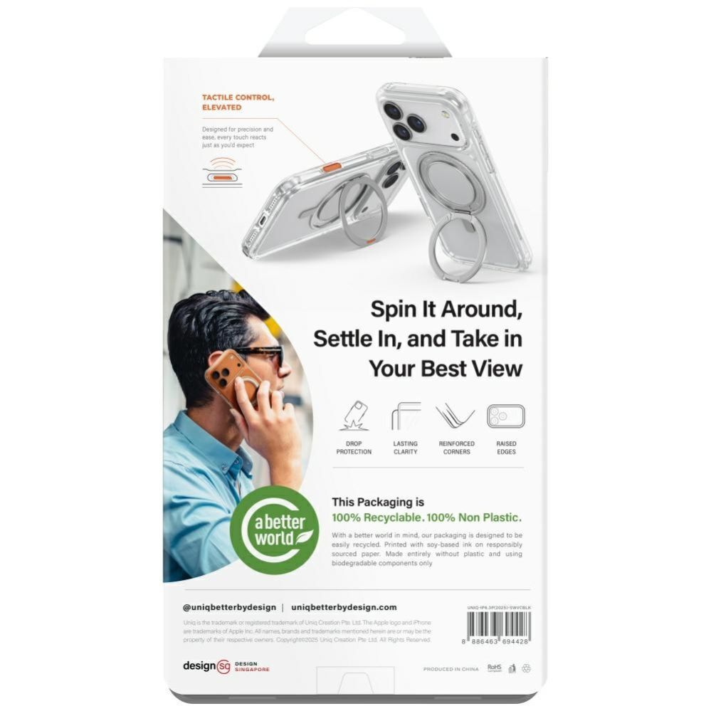 Kitos prekės UNIQ Uniq Swivix Rotating Kickstand 360 Case for iPhone 17 Pro - Black