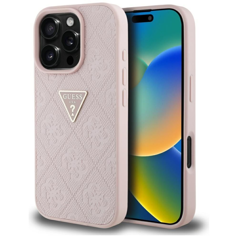 Other goods Guess Guess Hot Stamp 4G Pattern Triangle Metal Logo iPhone 16 Pro Case - Pink