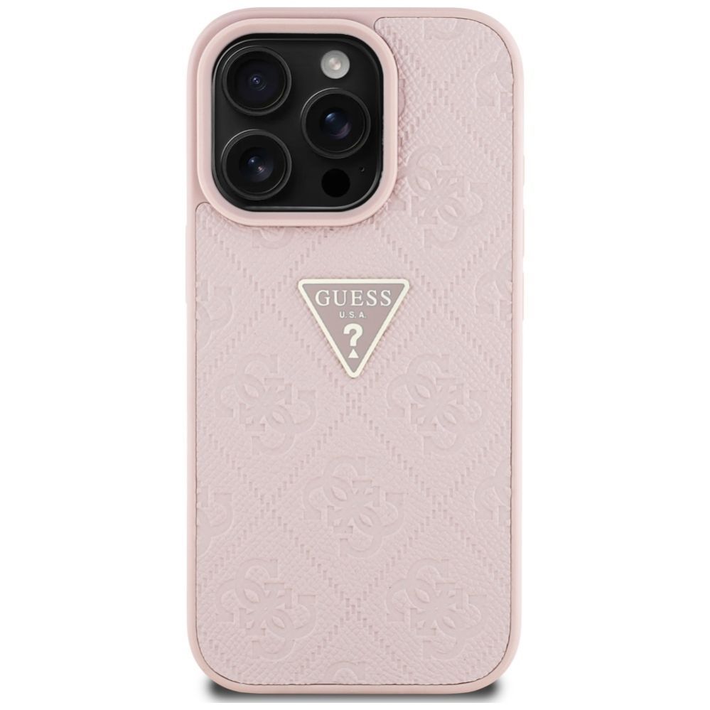 Other goods Guess Guess Hot Stamp 4G Pattern Triangle Metal Logo iPhone 16 Pro Case - Pink