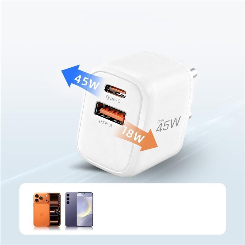 Kitos prekės Tech-Protect Tech-Protect NCA45W-GAN 2-Port 45W Wall Charger - White