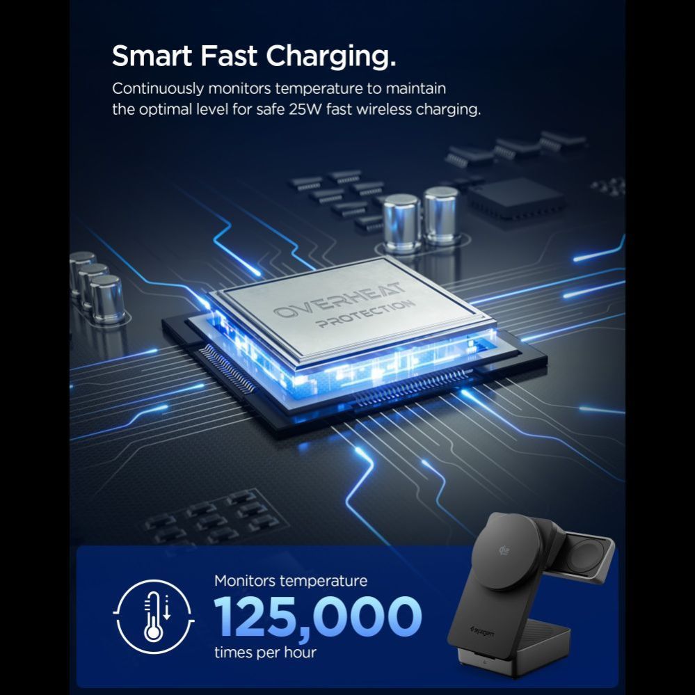 Muud kaubad Spigen Spigen Essential Qi2.2 25W 3in1 MagSafe Magnetic Wireless Charger - Black