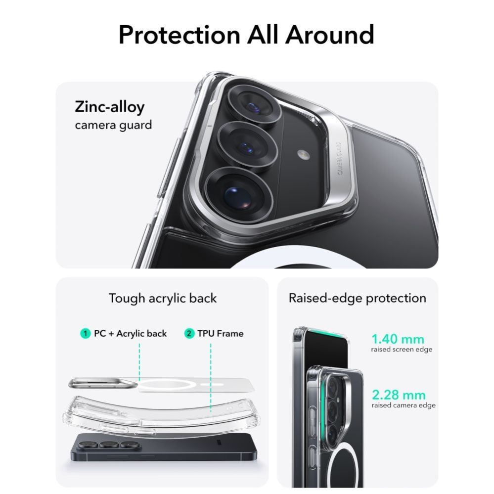 Muud kaubad ESR ESR Classic Hybrid Kickstand MagSafe Case for Samsung Galaxy S26 - Transparent