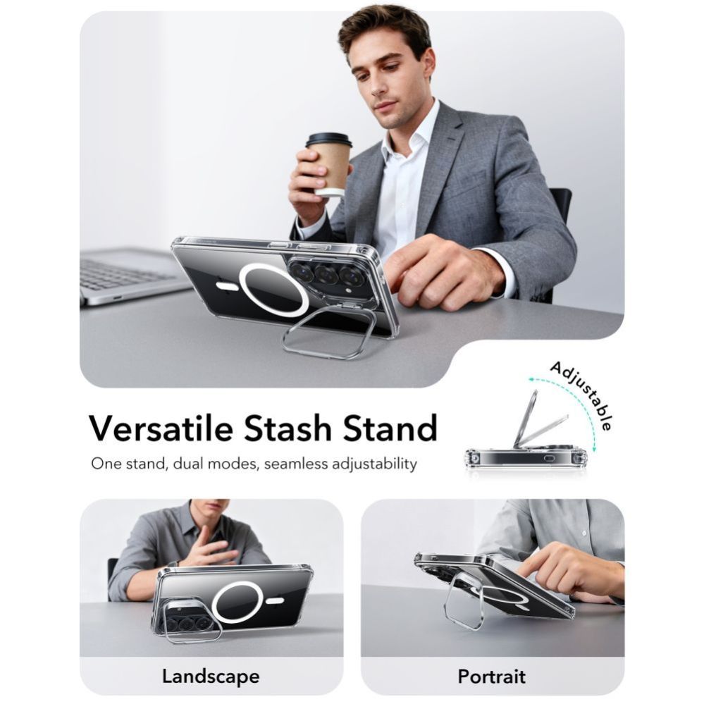 Muud kaubad ESR ESR Classic Hybrid Kickstand MagSafe Case for Samsung Galaxy S26 - Transparent